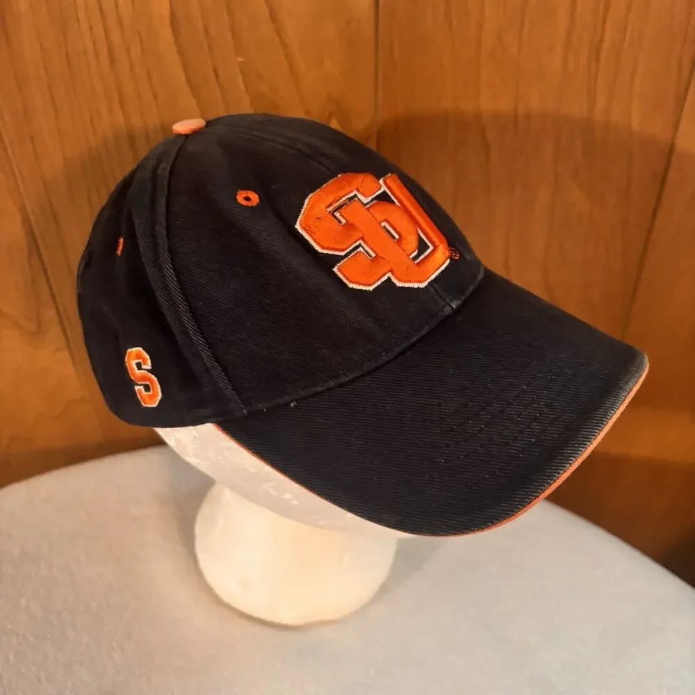 Vintage Syracuse Orangemen SU Navy Blue Orange Signatures Cap Hat